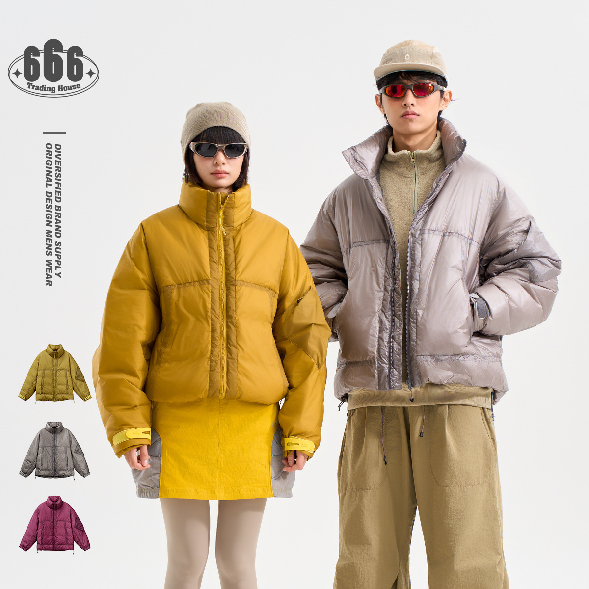 BLACKARMADA户外机能设计感立领外套男女白鸭绒冬季羽绒服MY6808