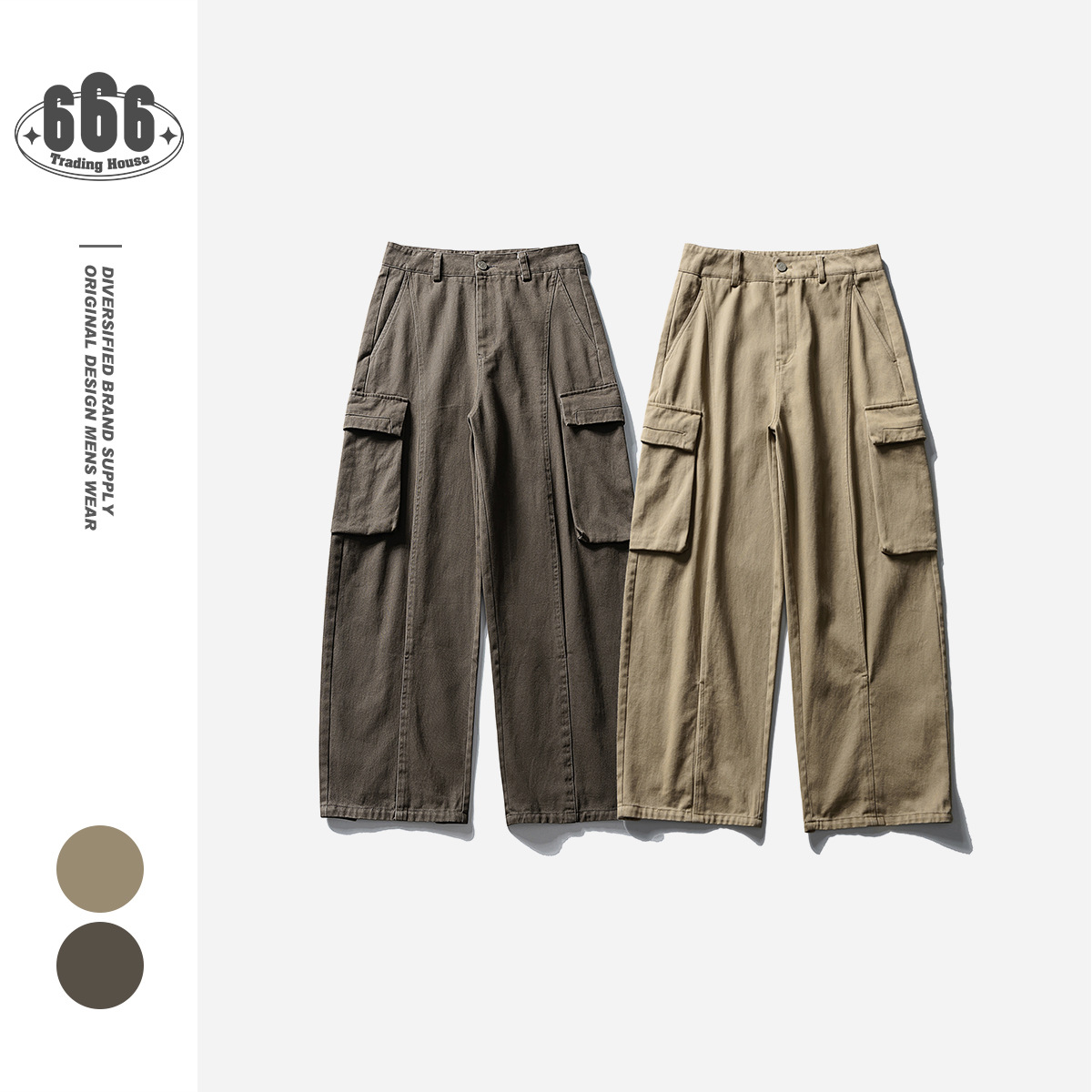 SKRSANYU潮牌日系复古美式工装裤直筒宽松阔腿休闲男裤子SYK1035