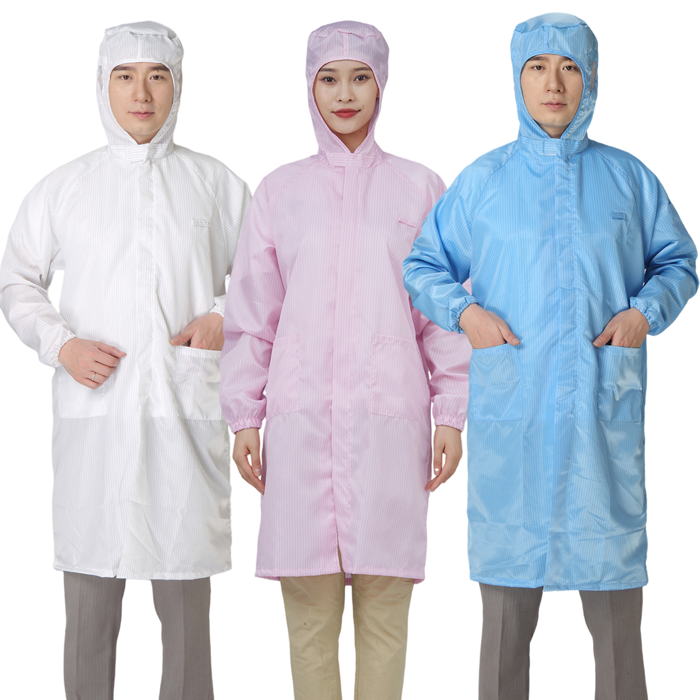 夏季防静电连帽工厂车间劳保大褂