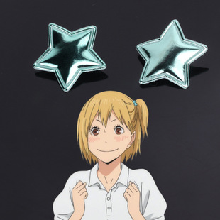 猫八 COS道具 排球少年 谷地仁花 发饰 蓝色PU星星头饰 发夹