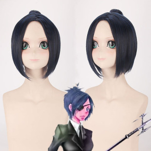 猫八 家庭教师库洛姆髑髅cosplay假发中分中长直发收脸动漫假毛