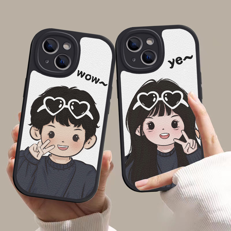 情侣手机壳任意机型小羊皮小众