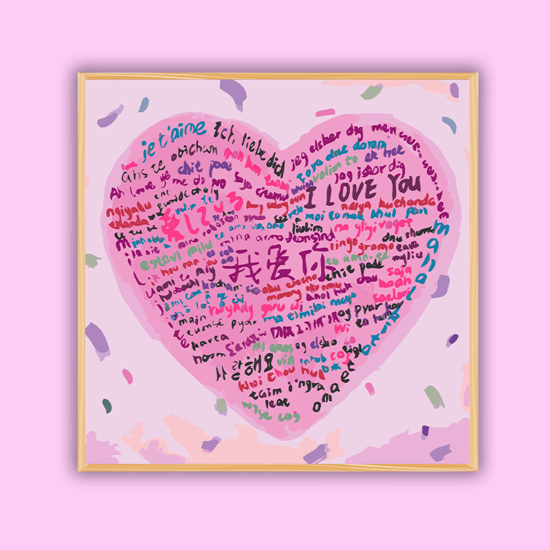 速发数字油画油日快乐填充生涂画手工手绘彩色填色治愈装饰涂鸦