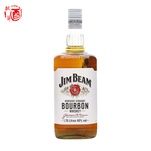 洋酒 JIMBEAM 白占边金宾波本威士忌 洋酒 1.75L金宾嗨棒大占边