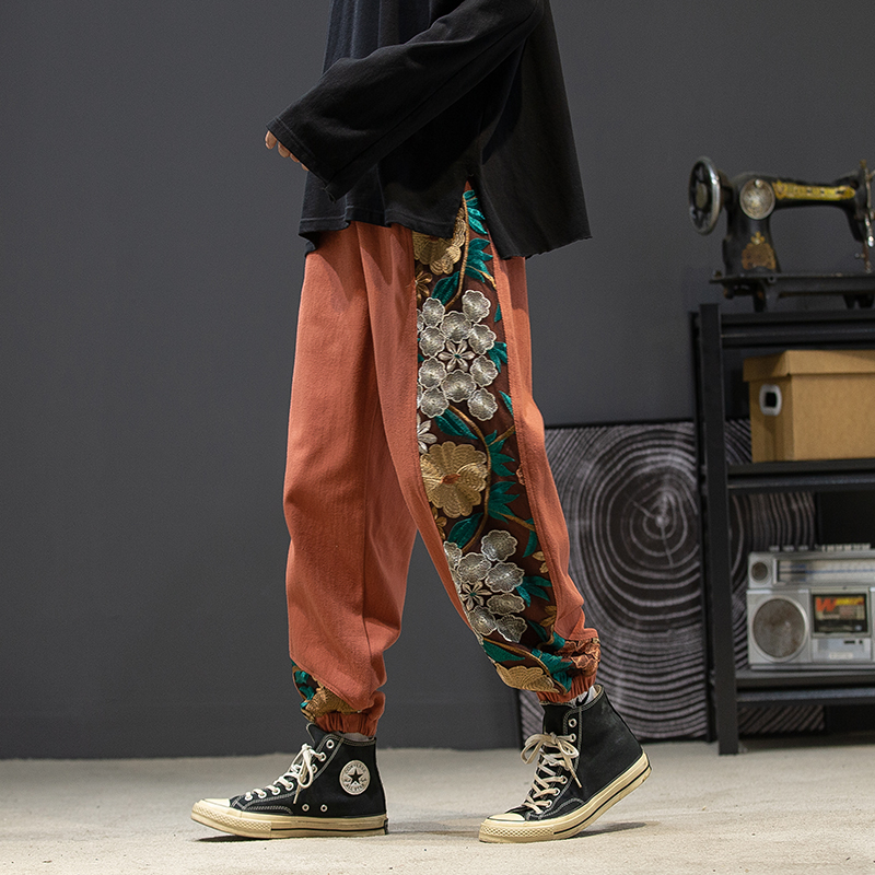 thumbnail for Chinese style embroidery pants men's autumn and winter men's casual trousers, new Chinese national tide plus size men's sweatpants