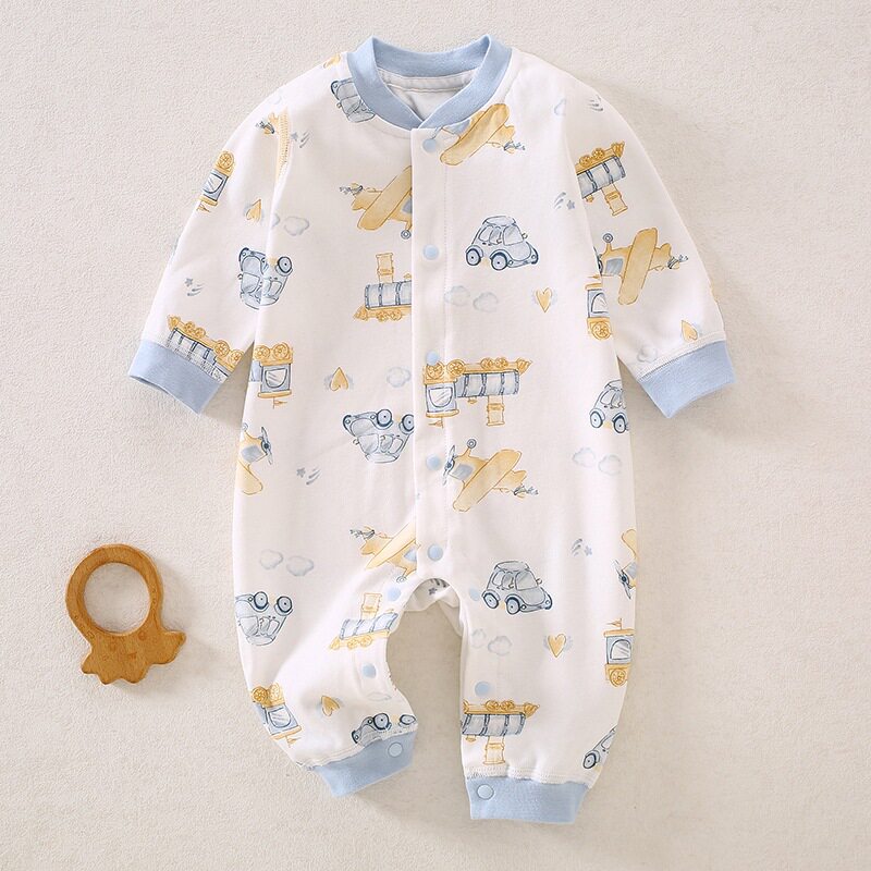 贝贝怡春秋婴儿连体衣纯棉A类新生儿衣服宝宝哈衣连身衣爬服哈衣图片