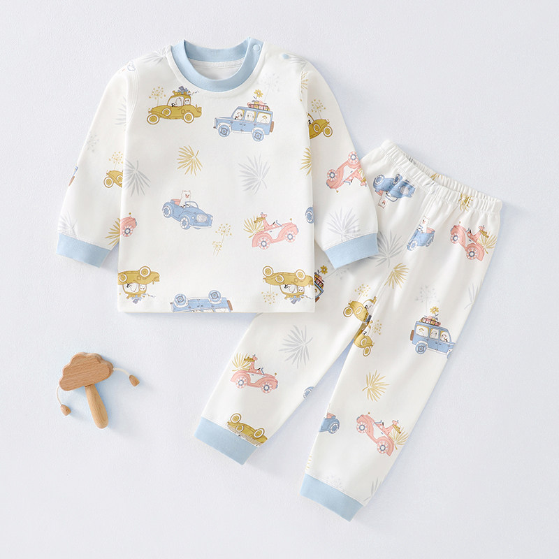 贝贝怡儿童秋衣裤纯棉春夏宝宝婴幼儿分体衣服睡衣家居服内衣套装