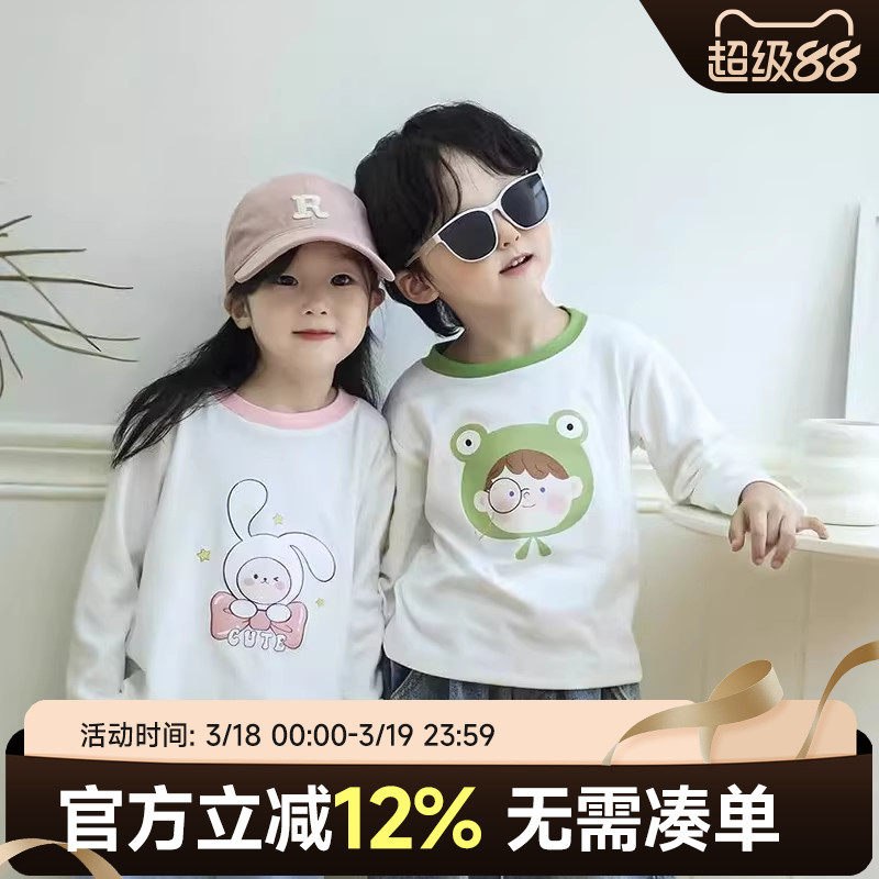 贝贝怡儿童长袖德绒t恤男童单件女童打底衫宝宝保暖上衣Polo衫领