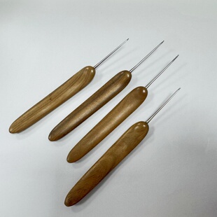 钩针精抛针头木柄勾针手工DIY钩织玩偶毛线编织工具 木韵绿檀款