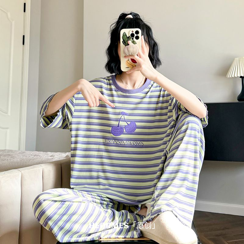 HEARMES樱桃条纹睡衣女