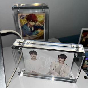 亚克力动漫卡砖 咕卡贴纸镭射票拍立得明信片高透明磁吸相框摆台