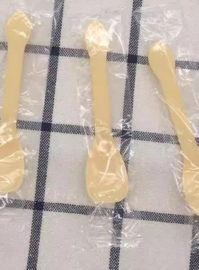 一次性独立包装黄色勺子/布丁勺/冰淇淋勺/MS3勺/甜品勺 100个