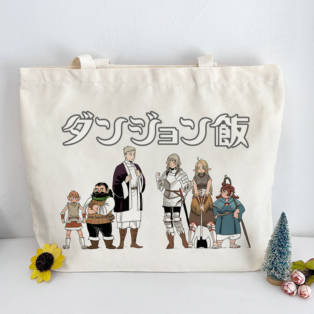 漫能迷宫饭帆布包日系简约单肩包大容量时尚休闲背包二次元周边