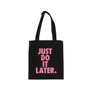 later拖延症帆布袋单肩帆布包女英文字母手提购物帆布 just
