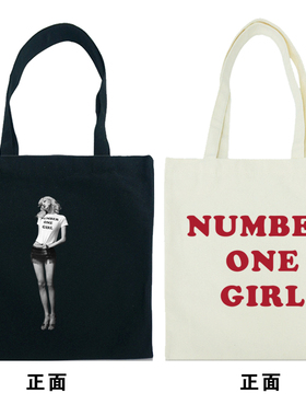 rose朴彩英number one girl纯棉帆布包男女单肩斜挎手提通勤学生
