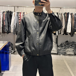 宽松痞帅机车皮夹克 肌理感老钱复古PU皮衣外套男美式 2026春季 新款