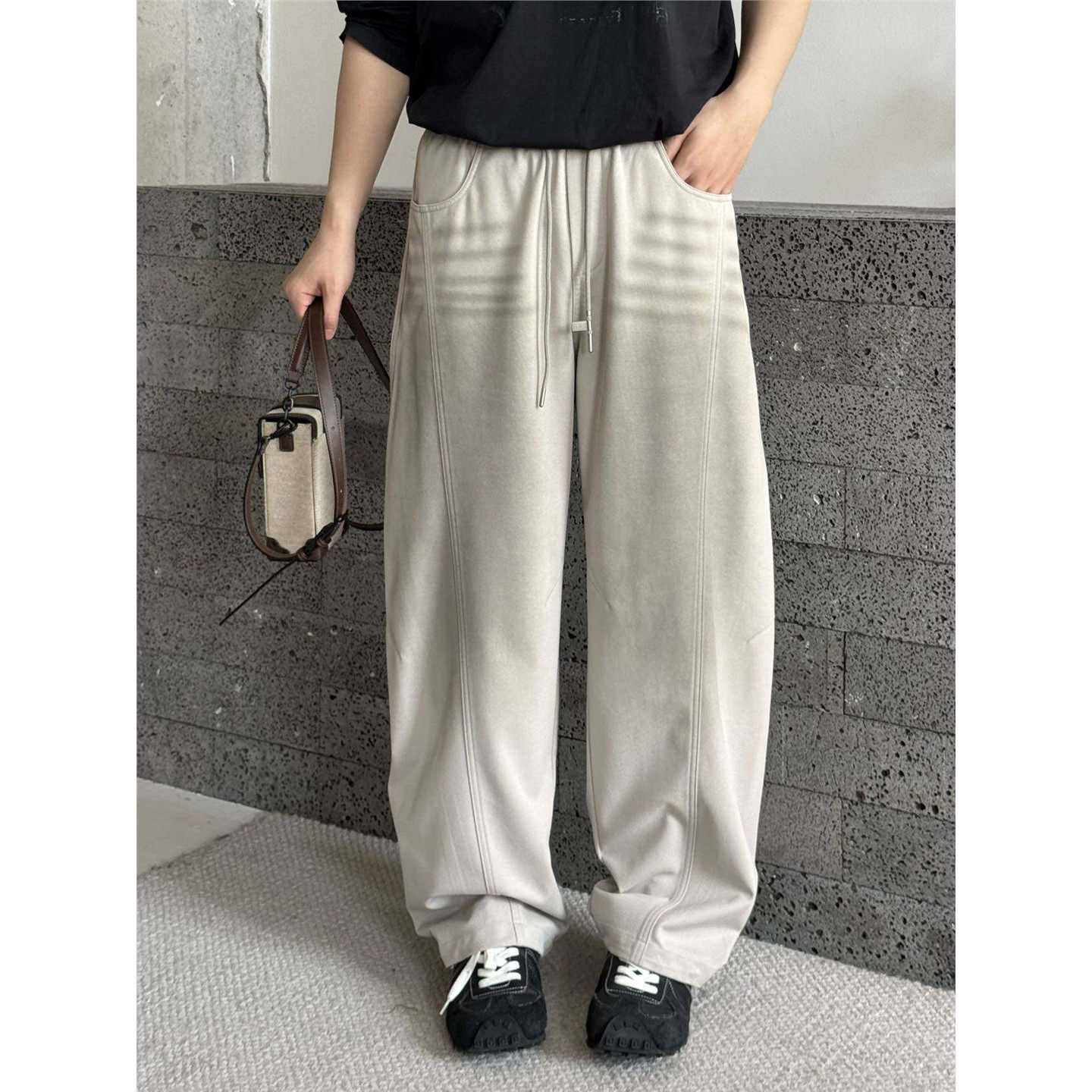 美式复古脏洗扎染做旧拼接直筒休闲裤男春季宽松百搭痞帅通勤长裤,男装,休闲裤,淘宝优惠券,粉丝福利购,淘宝优惠卷