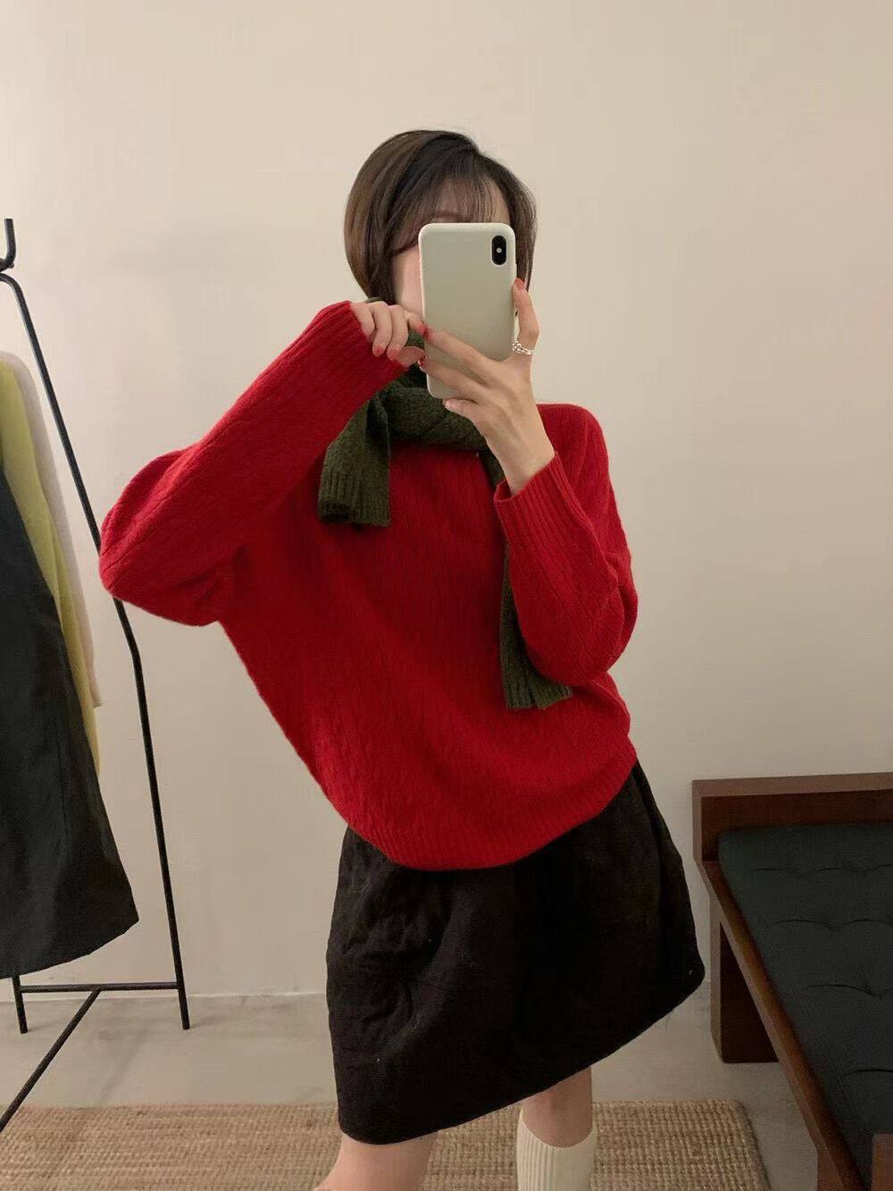 复古多巴胺套头麻花毛衣女秋冬新款慵懒松弛感宽松针织上衣潮