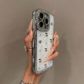 高级镶钻立体樱桃KT猫适用iPhone16手机壳14苹果15promax新款
