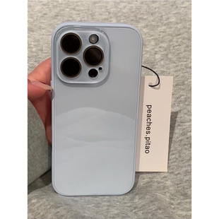 ins夏日小清新玻璃壳适用iPhone16Promax苹果15手机壳17带镜头膜
