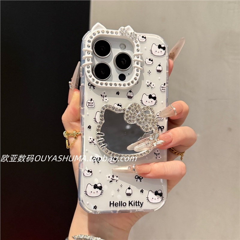 网红高颜值KT闪钻化妆镜适