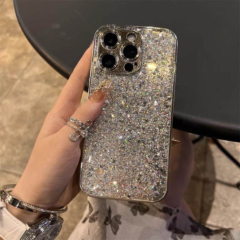 奢华银色闪粉适用苹果15promax手机壳14pro新款13创意防摔男女,3C数码配件,手机保护套/壳,淘宝优惠券,粉丝福利购,淘宝优惠卷