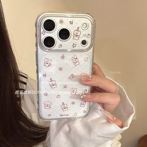 巧克力小熊适用苹果17pm手机壳iPhone16透明简约14可爱13少女软15