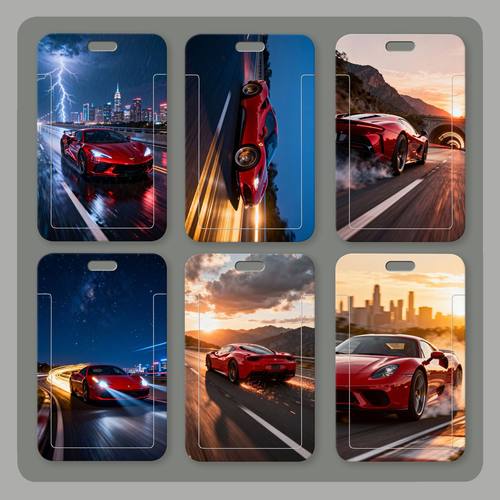 男梦超帅跑车卡套公交卡银行卡地铁门禁饭卡套工牌厂牌壳挂脖胸牌