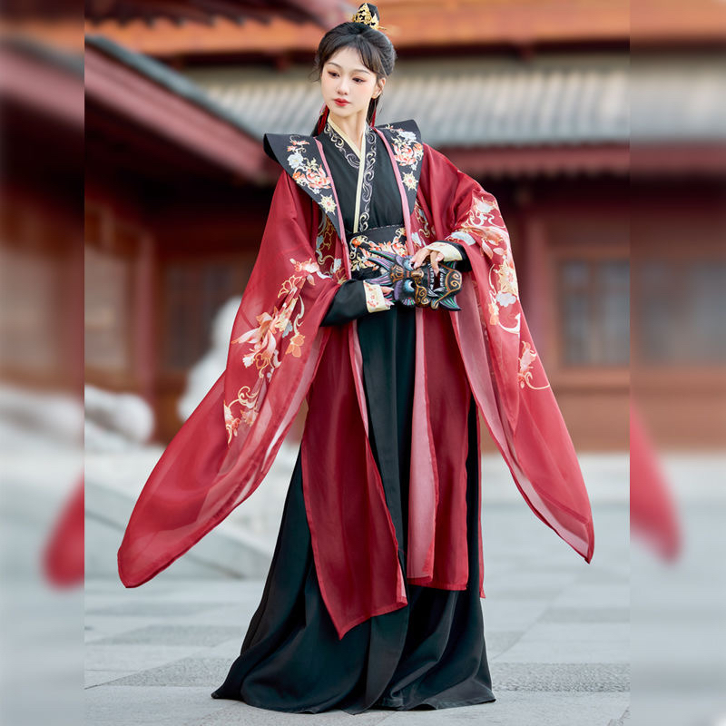 大码汉服女胖mm【碧海瑶光】武侠魏晋直裾大袖衫日常写真男女同款