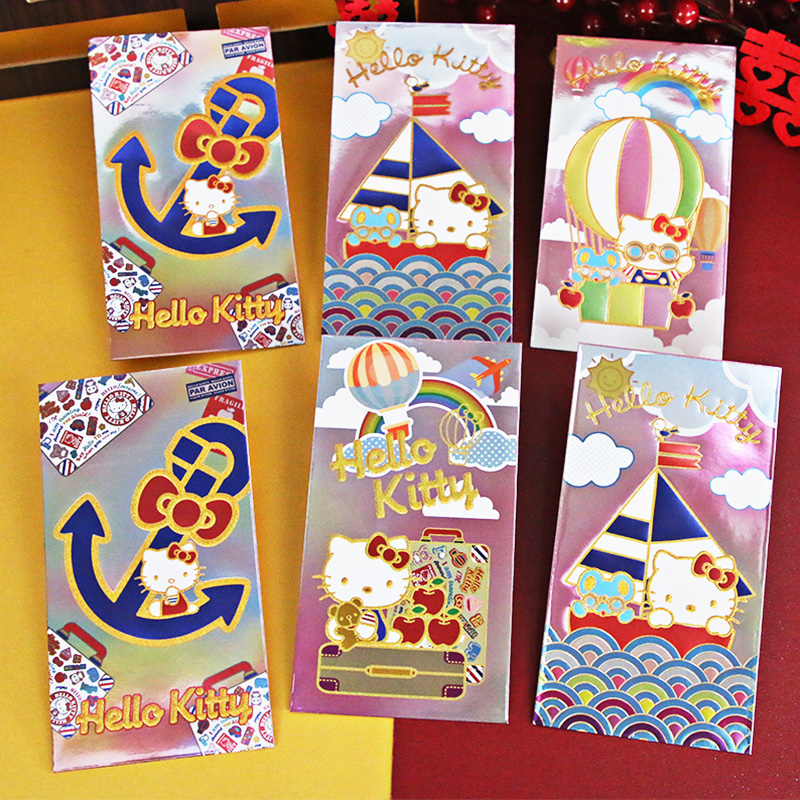 正版授权凯蒂猫KT猫新年过年通用压岁大号红包利是封烫金卡通可爱