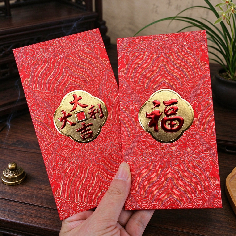 新年中式福气大吉大利红包袋创意新款过年压岁利是封公司大号回礼
