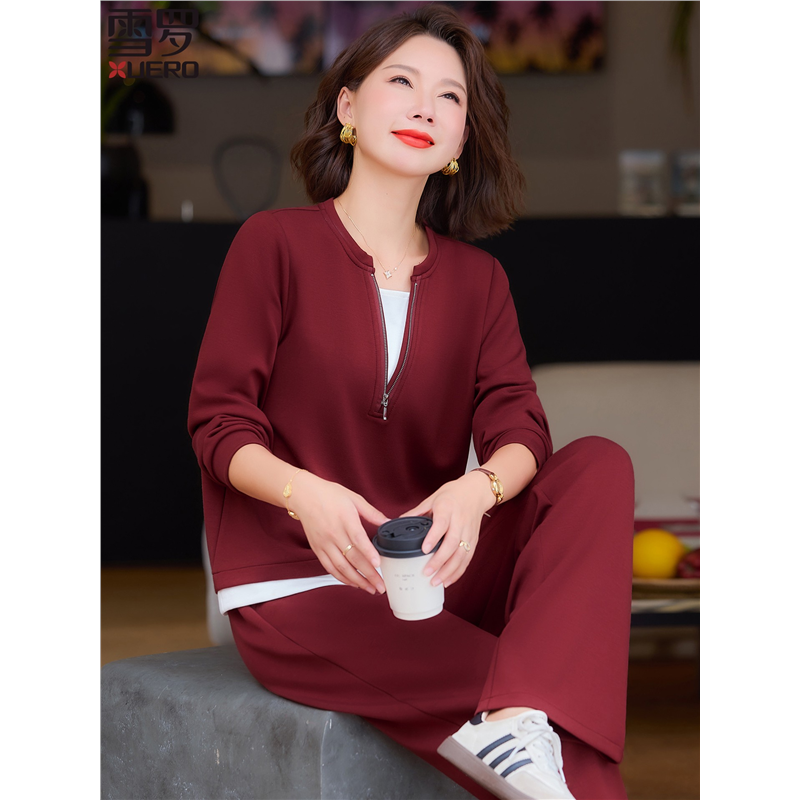 中年运动套装女春秋2025新款妈妈秋装长袖卫衣长裤跑步休闲两件套