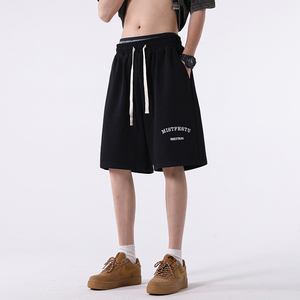 1009-S2046-P45-限价59 刺绣字母短裤宽松直筒休闲五分裤夏季男士图片