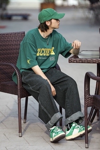 1009-TZ61-P55-限价68*港风宽松直筒牛仔裤子男韩版百搭水洗长裤图片