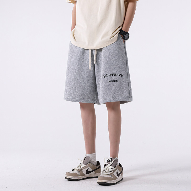 1009-S2046-P45-限价59刺绣字母短裤宽松直筒休闲五分裤夏季男士,男装休闲裤,四季星座1009