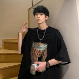 1009-XTM03-P35-限价49欧美高街T恤情侣美式复古重磅短袖夏季潮，男装T恤，四季星座1009