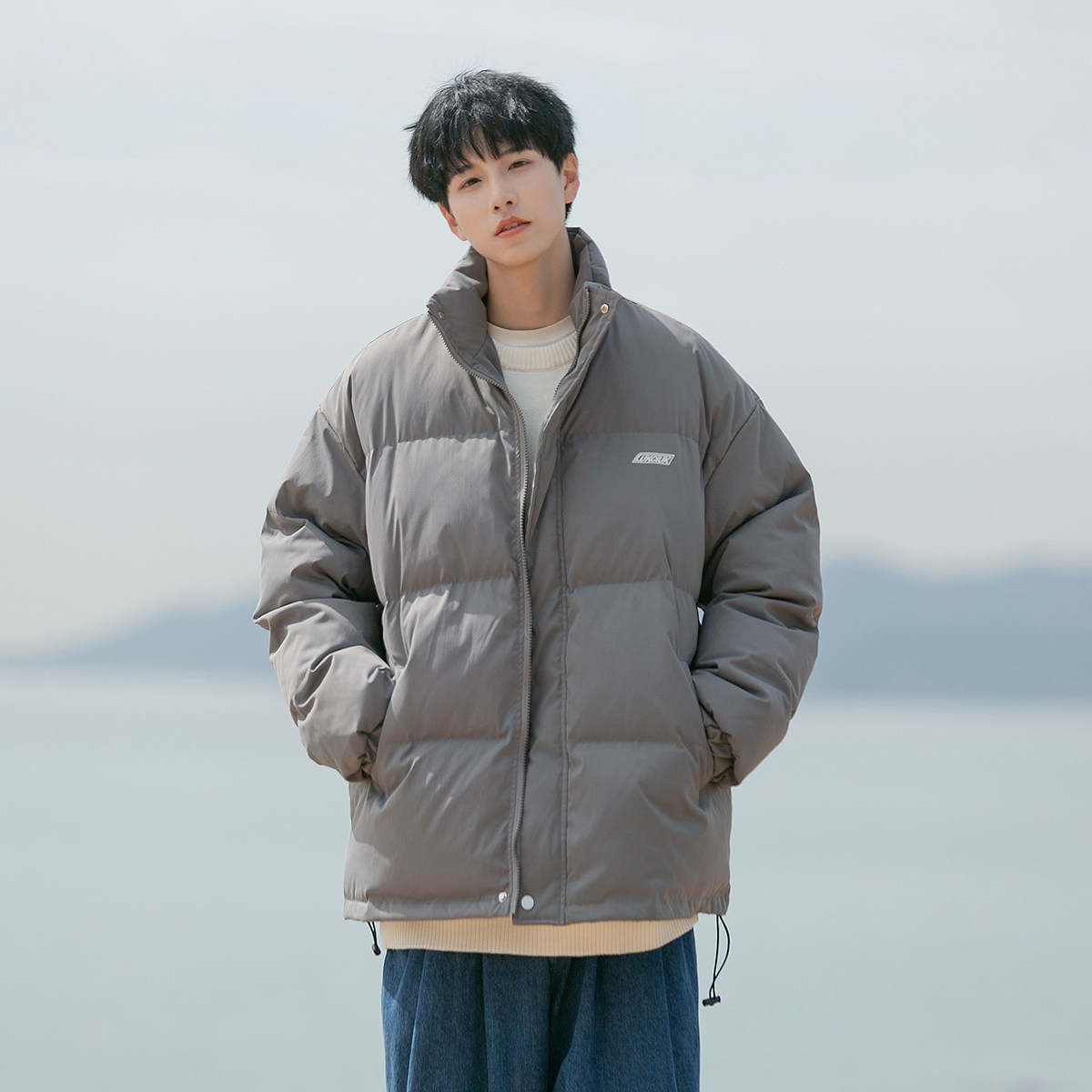 1009-AZ03-P100-限价138*立领棉服男生冬季加厚棉袄宽松棉衣外套图片
