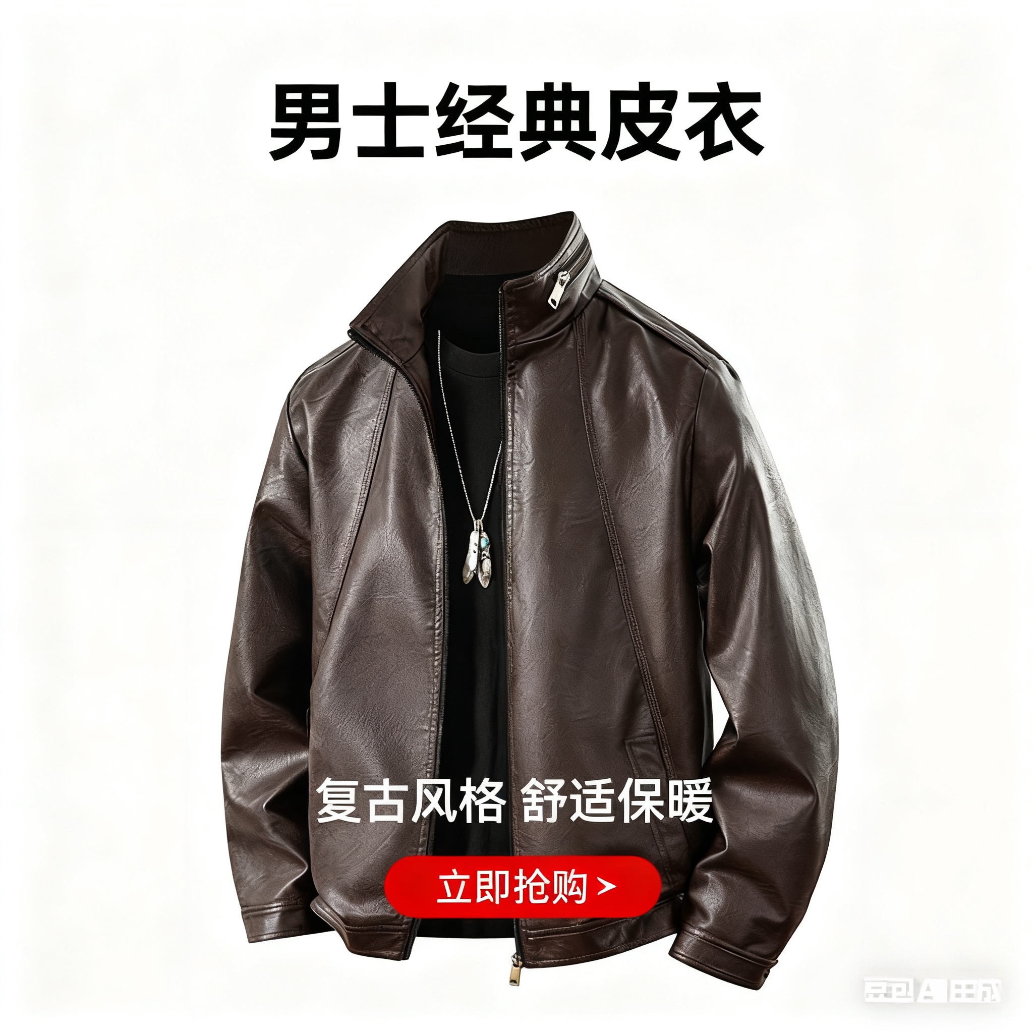 皮衣外套男时尚潮流立领机车服