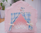 四季 网红宠物房子帐篷狗窝猫窝可拆洗可爱刺绣小型犬泰迪比熊 款