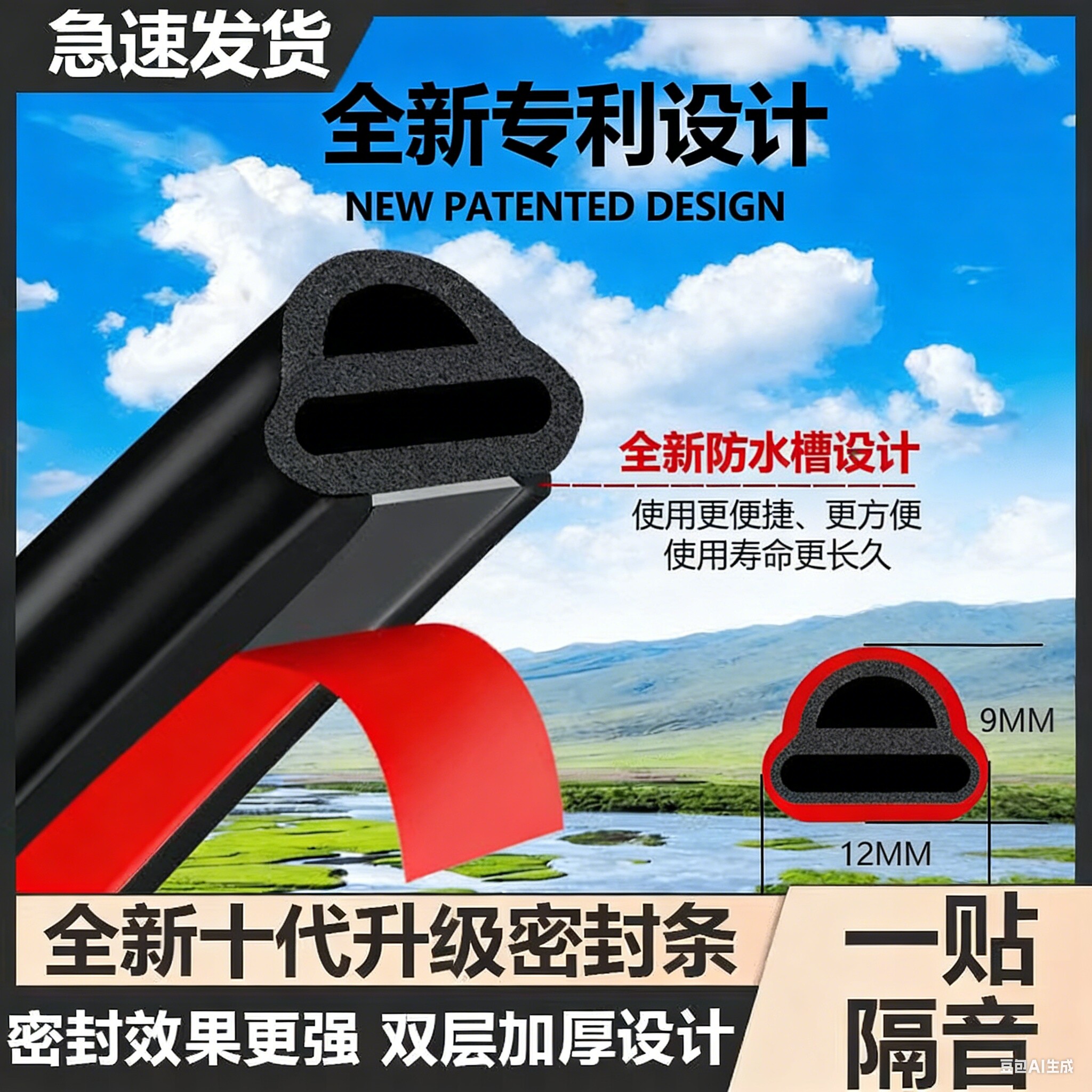 汽车隔音防尘防水密封条