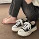运动休闲小白鞋 鞋 百搭小众 爆款 夏季 子女春秋厚底帆布鞋 2023年新款