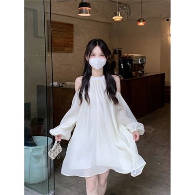 法式氛围高级感仙女裙初恋露肩挂