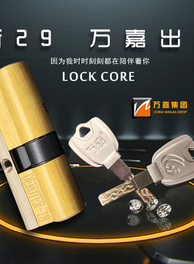 新款 万嘉WJ防盗门通用锁芯叶片多轨道C级大门锁具全铜防打断锁芯