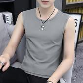 背心男士 男士 打底莫代尔无袖 坎肩t恤男健身运动内搭宽松重磅上衣T