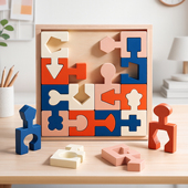 蒙氏早教几何形状配对积木幼儿手眼协调逻辑思维训练儿童益智玩具