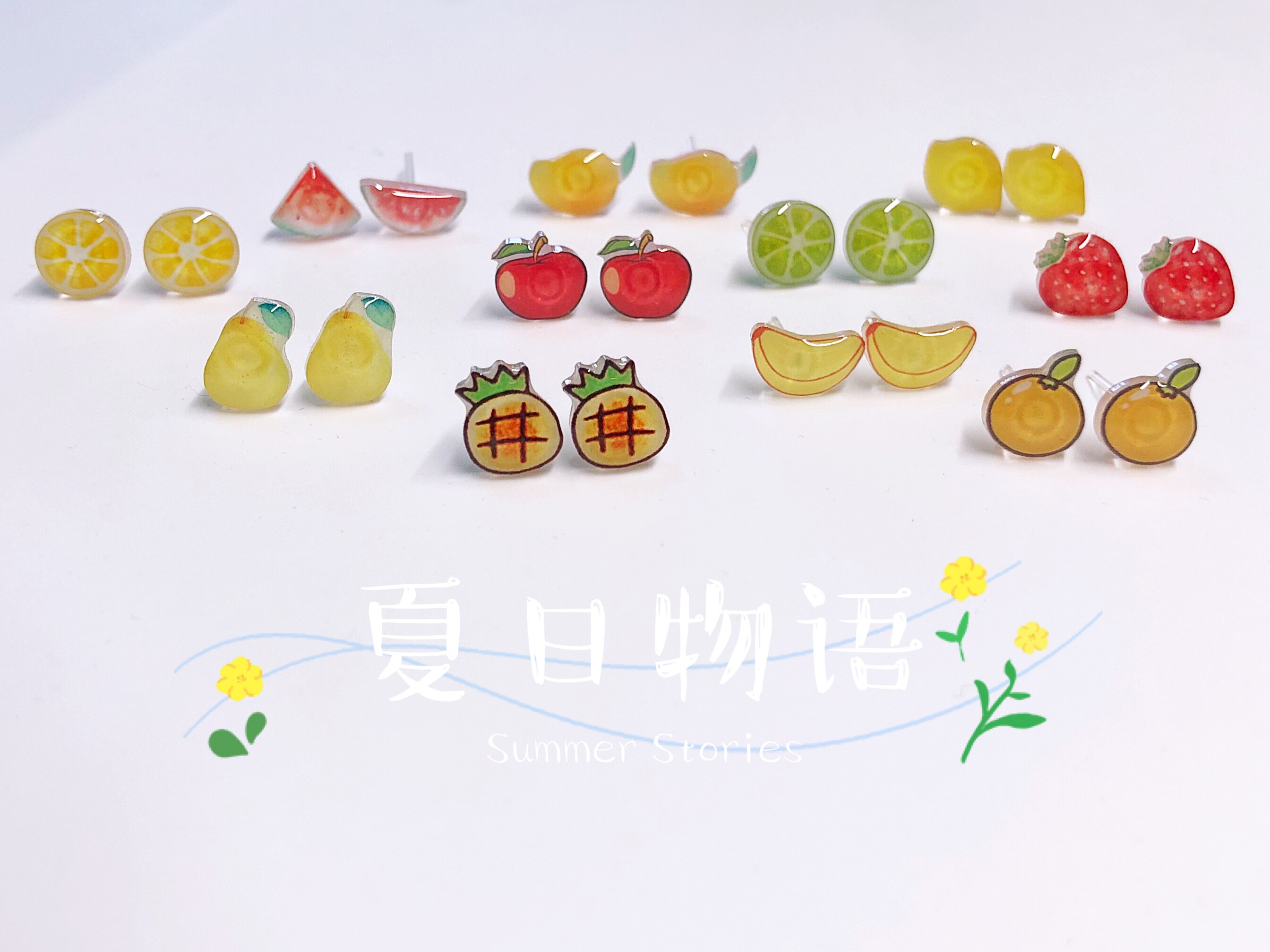 原创水果塑料磁铁耳夹9.9包邮
