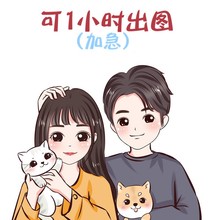 Q版卡通手绘头像漫画动漫设计情侣真人照片转简萌简笔画创意定制