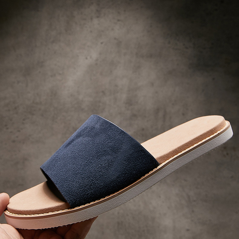 2026夏季新款拖鞋男真皮透气轻便防滑一字拖磨砂牛皮高端手工凉鞋