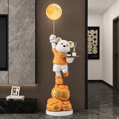 客厅暴力熊存钱罐大型落地灯摆件电视柜旁轻奢家居装饰品乔迁礼物