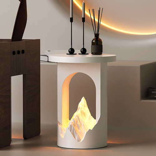 2025新款日照金山客厅沙发边几轻奢高级感电视柜旁艺术落地灯摆件